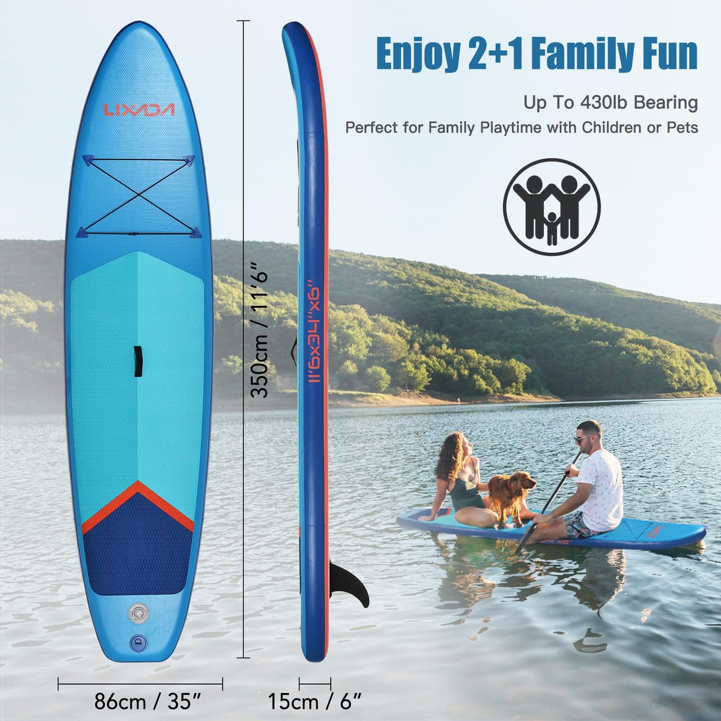 Matybobe Inflable Paddle Board Stand Up Gruesa Paddleboard Deporte Acuático Surf Set Ajustable Paddle Bomba Mochila