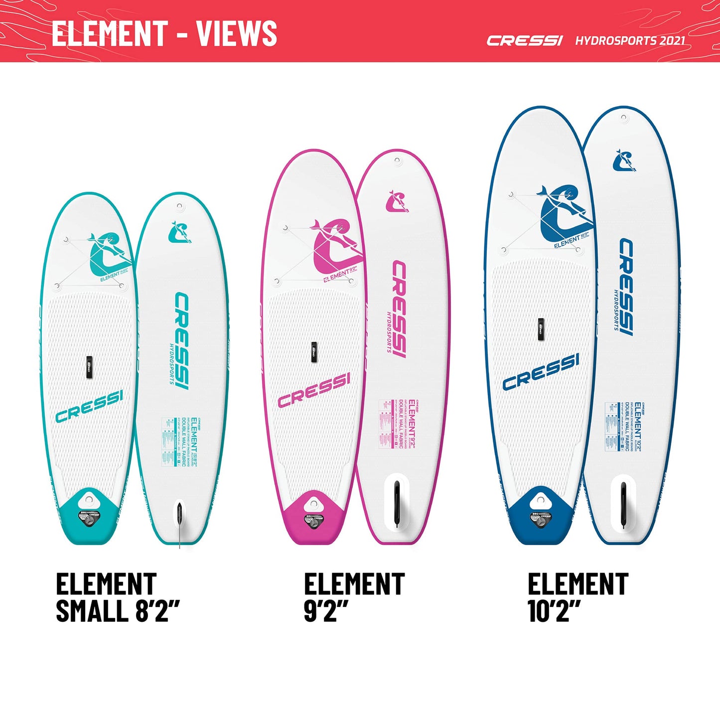 CRESSI Isup Complet Set - Kit de Tabla de SUP Fácil de Inflar (menos de 10 minutos) Completo con Todos los Accesorios Necesarios para el Transporte, Unisexe Adulte