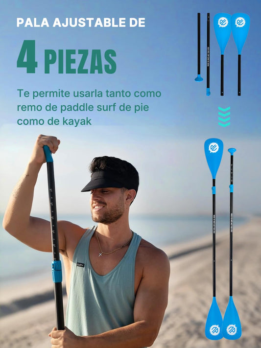 Niphean (Extra Grande) Tabla Paddle Surf Hinchable para 2+1 Personas/Familia, Paddle Surf con (Apto para Principiantes) Aleta Equilibrada, Funda Waterproof, Sup Board para Adultos, Regalo