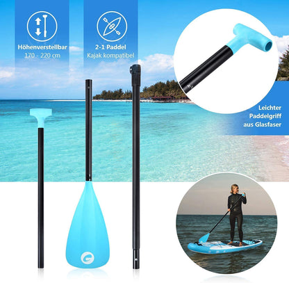 Tabla para Paddle Surf de Exprotrek, Tabla para Sup Inflable, Set de Tabla para Sup, 8 Pulgadas de Espesor,Cuenta con Remo de Aluminio y Todos los Accesorios necesarios (150 KG MÁX)