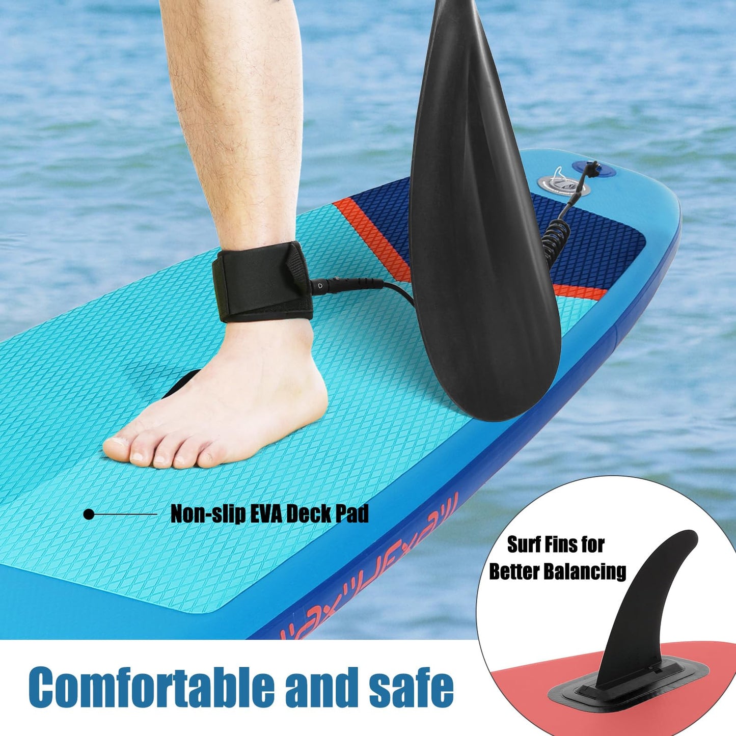 Matybobe Inflable Paddle Board Stand Up Gruesa Paddleboard Deporte Acuático Surf Set Ajustable Paddle Bomba Mochila