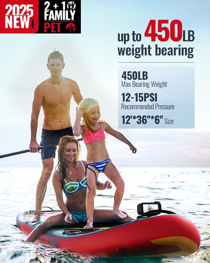 Tabla de paddle para la familia, tabla de remo hinchable de 12 pulgadas con kit de conversión de kayak, kit completo de surf para adultos, con remo individual o doble, asiento de kayak y otros