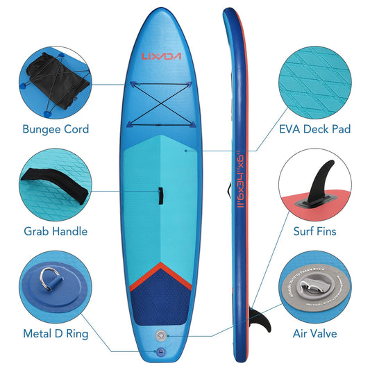 Matybobe Inflable Paddle Board Stand Up Gruesa Paddleboard Deporte Acuático Surf Set Ajustable Paddle Bomba Mochila