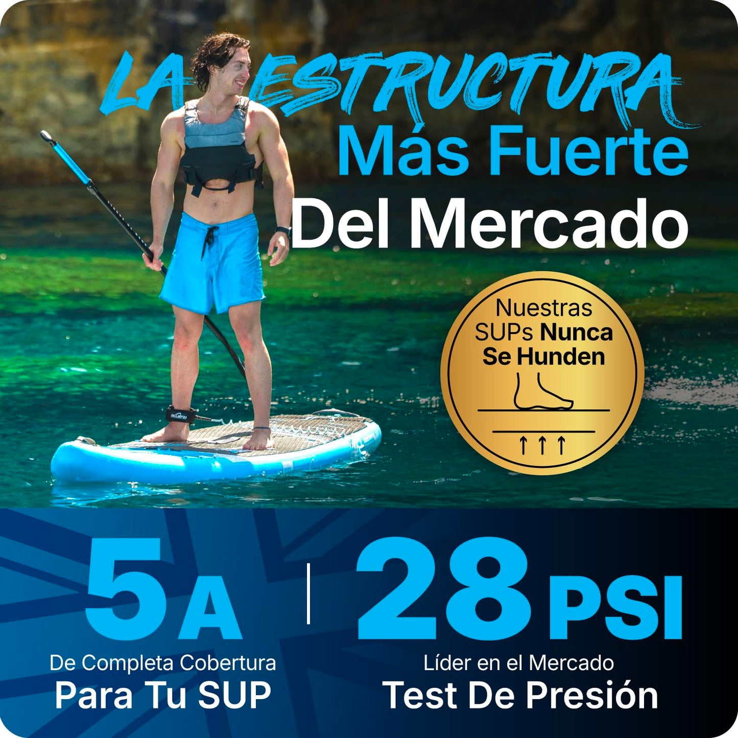 Bluefin Cruise Paddle Board Hinchable de 10’8 Azul | Pack y Accesorios Sup Premium | Alfombrilla Antideslizante y Ligera |Paddleboard All-Round de 6’ de Grosor|Tabla de Paddle para Adultos y Jóvenes