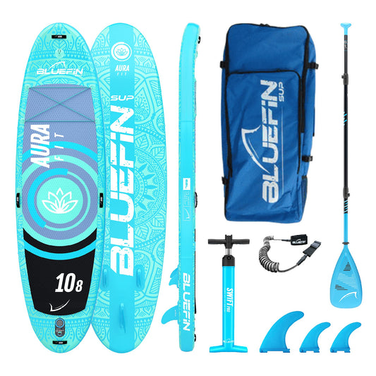 Bluefin Sup Unisex 10′8″ Aura FIT Stand Up Paddle Board Kit Sup, Azul, 10 pies