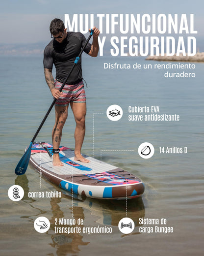 ZLX Tabla Paddle Surf Hinchable para Adultos con Remo Ajustable/Bomba/Mochila/Correa/Bolsa Impermeable, Aleta de Equilibrio patentada, 11'6 x 35 cm Stand up Paddle Board con Capacidad de 200 kg