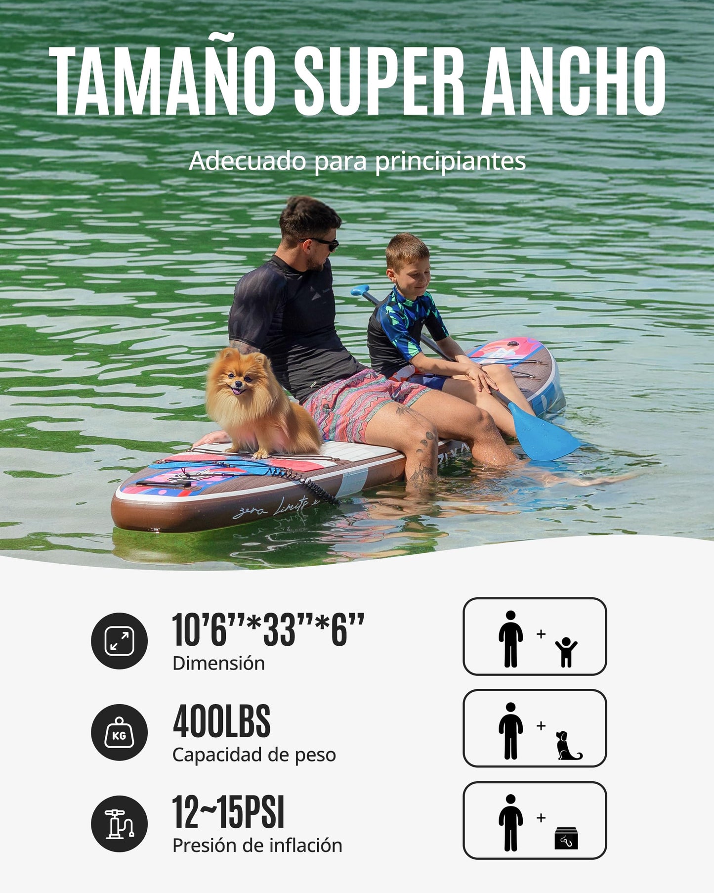 ZLX Tabla Paddle Surf Hinchable para Adultos con Remo Ajustable/Bomba/Mochila/Correa/Bolsa Impermeable, Aleta de Equilibrio patentada, 11'6 x 35 cm Stand up Paddle Board con Capacidad de 200 kg