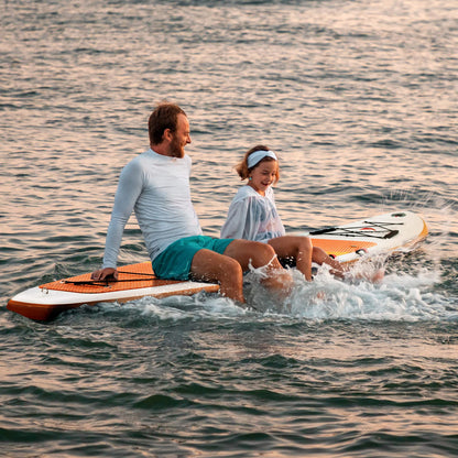 Abahub Tabla de Sup Hinchable, 320x78x15cm Juego de Tabla de Stand Up Paddle, Azul/Verde/Naranja con Remo de Aluminio Ajustable, Asiento de Kayak, para Kayak, Canoa, Pesca (Naranja)