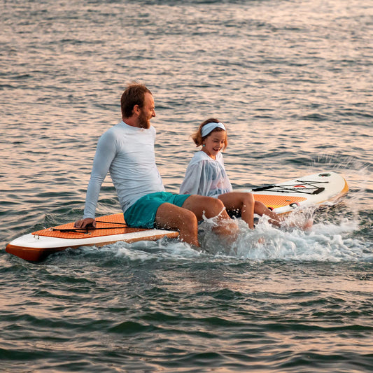 Abahub Tabla de Sup Hinchable, 320x78x15cm Juego de Tabla de Stand Up Paddle, Azul/Verde/Naranja con Remo de Aluminio Ajustable, Asiento de Kayak, para Kayak, Canoa, Pesca (Naranja)