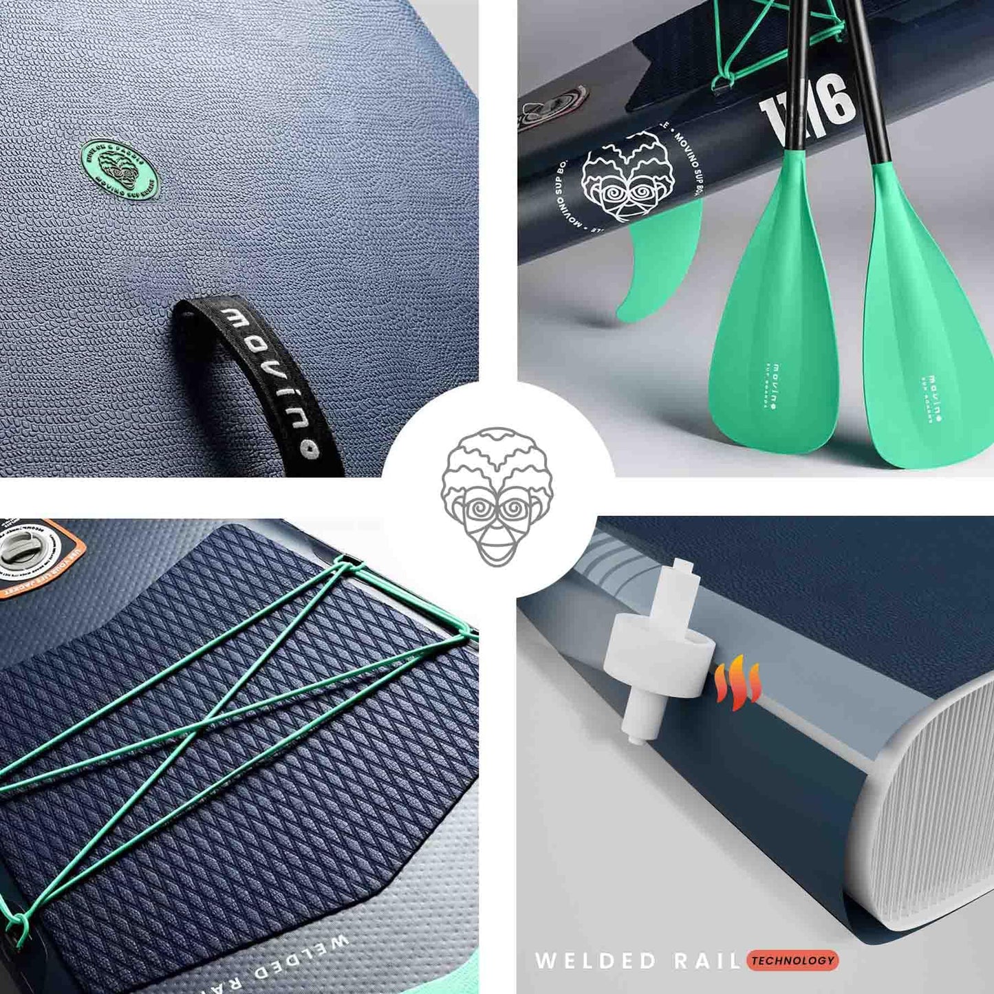 Movino Tabla Paddle Surf Hinchable - 2en1 Sup Kayak - hasta 165 kg - con Pala - 350 x 83 x 15 cm - Stand Up Paddle Board Adria 11'6”