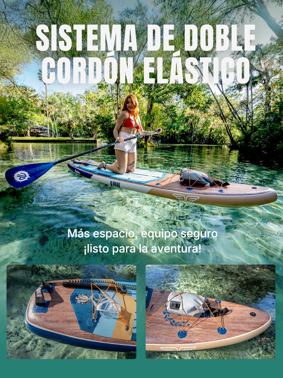 Niphean (Extra Grande) Tabla Paddle Surf Hinchable para 2+1 Personas/Familia, Paddle Surf con (Apto para Principiantes) Aleta Equilibrada, Funda Waterproof, Sup Board para Adultos, Regalo