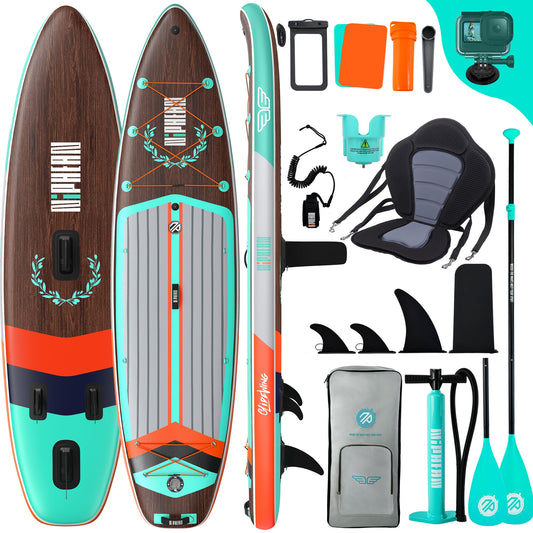 Niphean (Extra Grande) Tabla Paddle Surf Hinchable para 2+1 Personas/Familia, Paddle Surf con (Apto para Principiantes) Aleta Equilibrada, Funda Waterproof, Sup Board para Adultos, Regalo